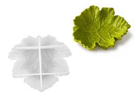 Molde silicona plato hoja nervaduras